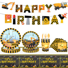 Construction Theme Party Tableware Set – Paper – 16