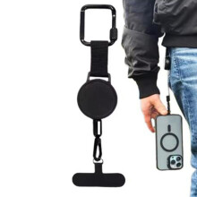 Supporto retrattile antifurto per telefono con clip da cintura, 60 cm