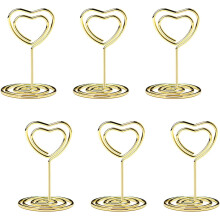 Heart-Shaped Gold Table Card Holders 20 Pack