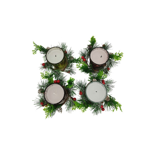 Christmas Candle Cup and Wreath Set 1