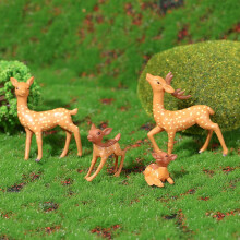 12-Piece Resin Miniature Deer Figurines for Garden & Micro