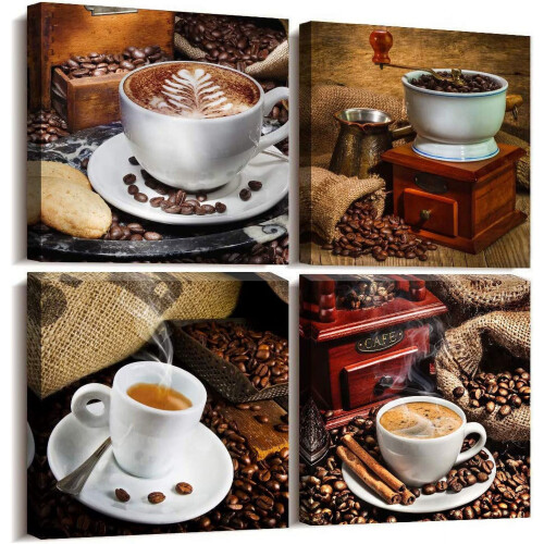 Modern Coffee Canvas Wall Art Set – 12x16in, 3-Piece
