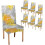 Grey & Yellow Dining Chair Covers – 6-Pack, Chrysanthemum 1