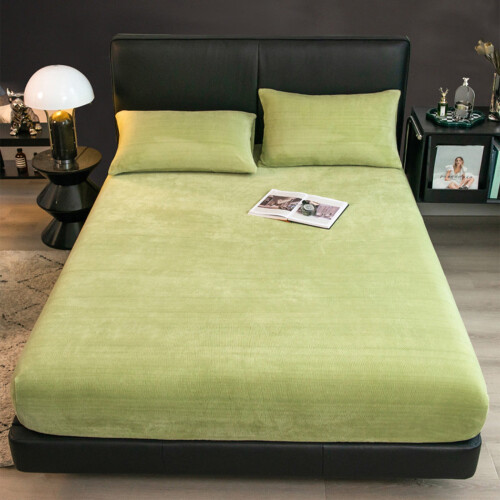Velvet Flannel Sheet Set 3-Piece Light Green