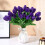 10 kpl violetteja tekotulppaaneja PU33cm 2
