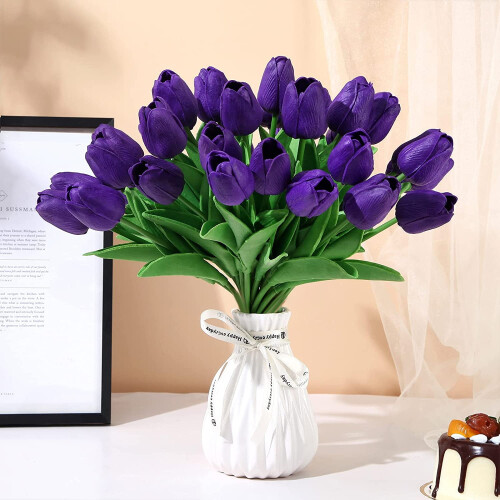 10 kpl violetteja tekotulppaaneja PU33cm 1