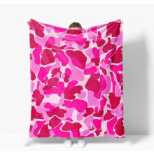 Pink Camo Flannel Throw Blanket 40 x 50 in