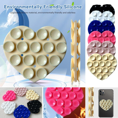 Heart-Shaped Double-Sided Silicone Phone Holder 2