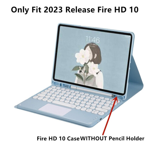 Fire HD 10 2023 Keyboard Case with Touchpad Purple 1