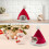 Nid de hamster de Noël en velours rouge, 140 mm 3