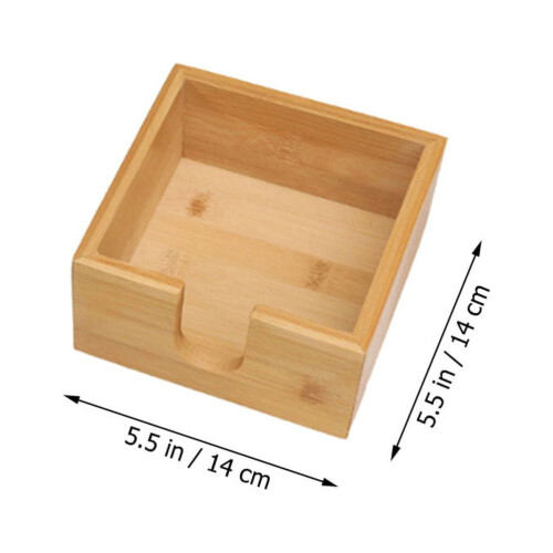 Vierkante bamboe tissuebox – kaki, 14x14x7 cm 1