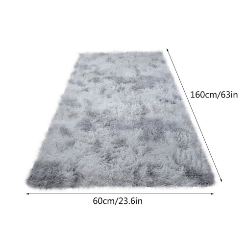 Scandinavian Runner Rug 63x24in Grey Soft Suede Polyester 1