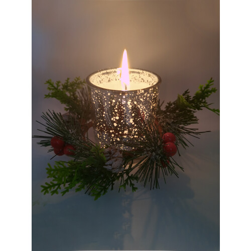 Christmas Candle Cup and Wreath Set 2