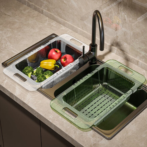Collapsible Sink Strainer Basket PP White 1