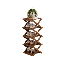 Easy Setup Foldable Rack Holder For Shoes Modular-5 tea brown