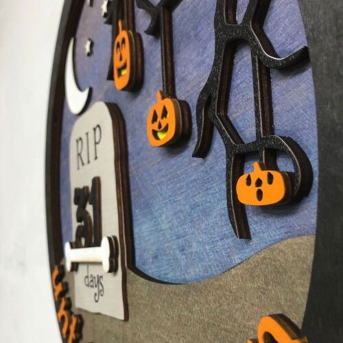 Wooden Halloween Countdown Ornament30x30cm 2
