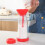 Handheld Rotating Flour Sieve Cup, Plastic, Red, 26x11x 5