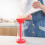 Handheld Rotating Flour Sieve Cup, Plastic, Red, 26x11x 7