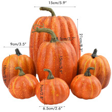 7-Piece Foam Pumpkin Decor Set Orange and White