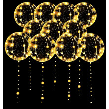 10-Pack Warm White LED Balloons 20in, Natural Latex
