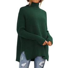Plus size ribbet strikpullover til kvinder (1X–5X)