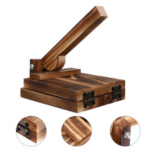 Tortillapresse aus Holz für selbstgemachte Tortillas und Roti