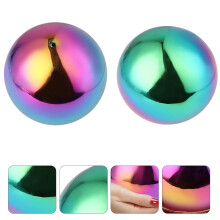 Boule miroir arc-en-ciel en acier inoxydable (2 pièces)