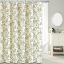 Floral Cotton Linen Shower Curtain 72 x 72 in