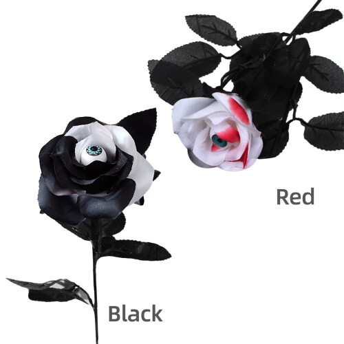 Black Artificial Eyeball Roses for Halloween Decor 1
