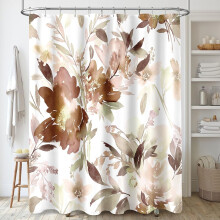 Watercolor Floral Shower Curtain 72x84 in