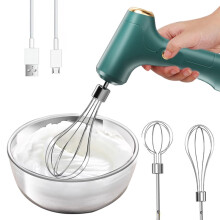 Kabelloser elektrischer Handmixer, USB-aufladbar, 3 Geschwindigkeiten, 2