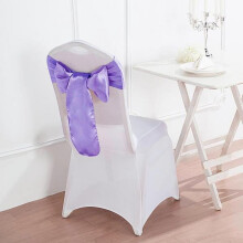 Purple Satin Chair Sashes – 5 Pack, 6" x 106"