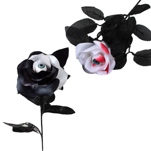 Black Artificial Eyeball Roses for Halloween Decor 2