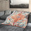 Boho Flannel Throw Blanket 40 x 50 in Orange Blue 1