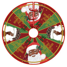 Red and Green Christmas Tree Skirt 76 cm Soft Plush Snowy