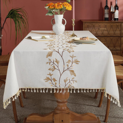 Cotton Linen Waterproof Tablecloth 55 x 70 in