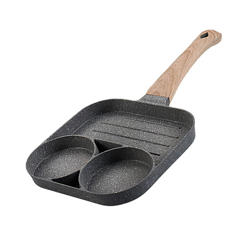 3-Section Non-Stick Frying Pan for Eggs, Pancakes & More