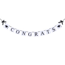 Graduation Bunting Banner – Black Paper Flags, 12 cm