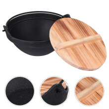 Gusseiserner Campingtopf mit Deckel – 7 Zoll (18 cm) Outdoor-Kochtopf