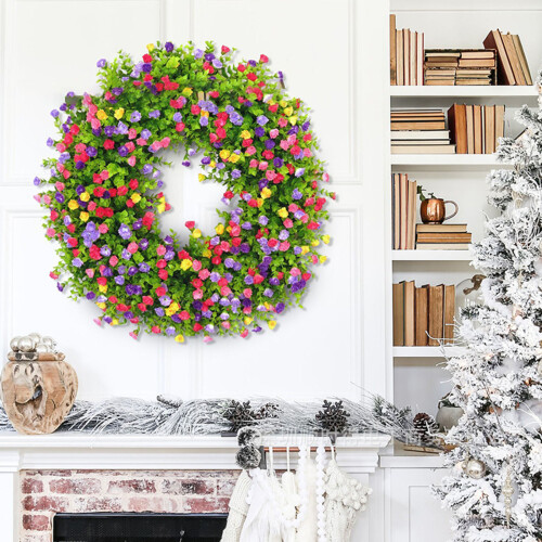 Artificial Spring Wreath with Buttercups & Eucalyptus 2