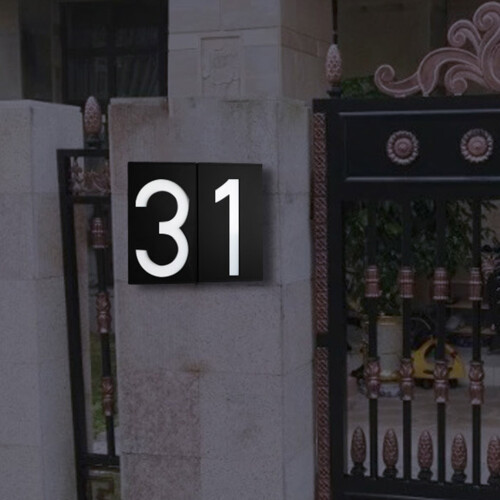 Solar LED Door Number Sign Wall-Mounted6-LED 2