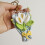 Bouquets de fleurs en Crochet faits à la main, porte-clés,-8 6