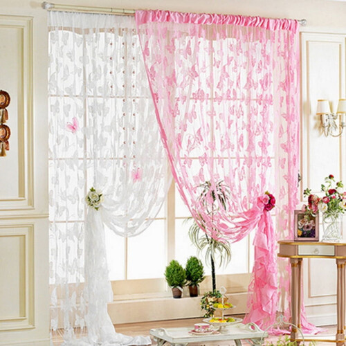 Butterfly Pattern Sheer Voile Curtain 2