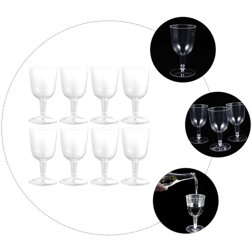 Plast vinglass dessertkopper klare 8 stk 2