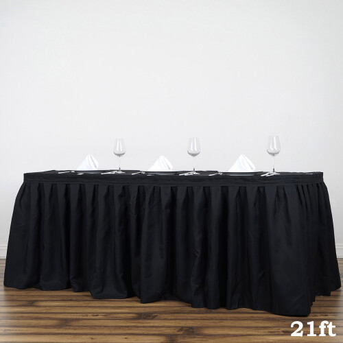 Polyester Table Skirt Black 21 ft x 29 in 1