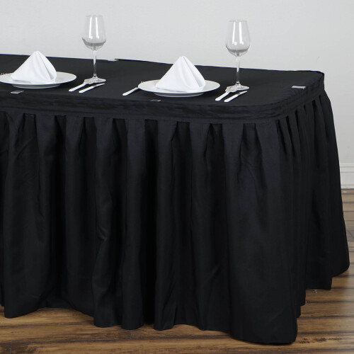 Polyester Table Skirt Black 21 ft x 29 in 2