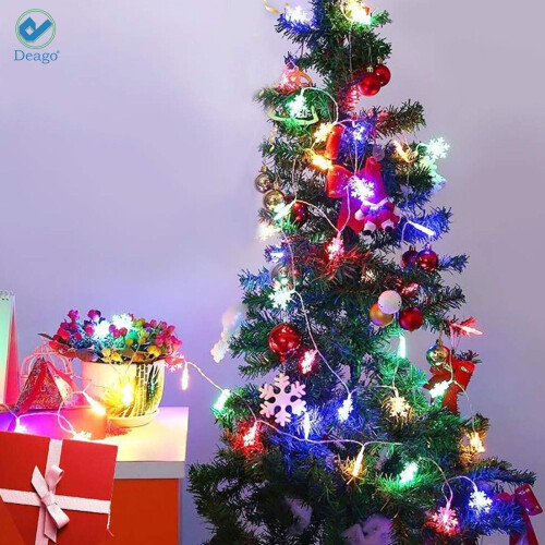 Snowflake String Lights 40 LED Battery Operated 1