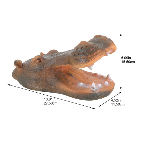 Floating Hippo Head Statue Resin Pond Ornament 1