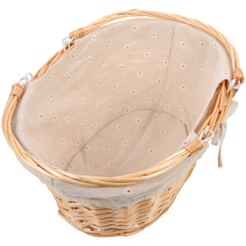 Light Brown Woven Storage Basket with Handle 2
