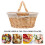 Light Brown Woven Storage Basket with Handle 4